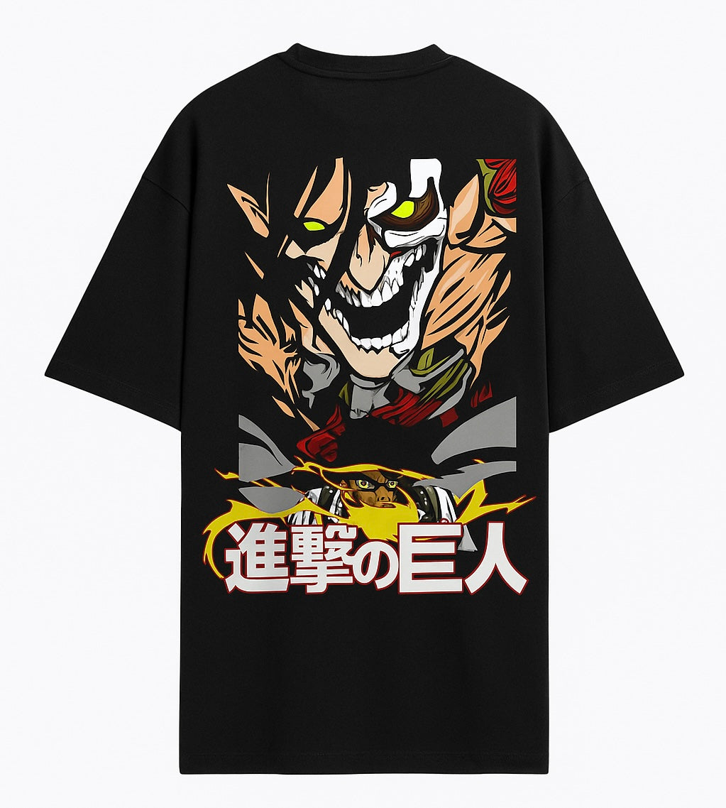 VastraThreds- Attack on Titan Anime Graphic Oversized T-Shirt – Unisex Japanese Manga Tee