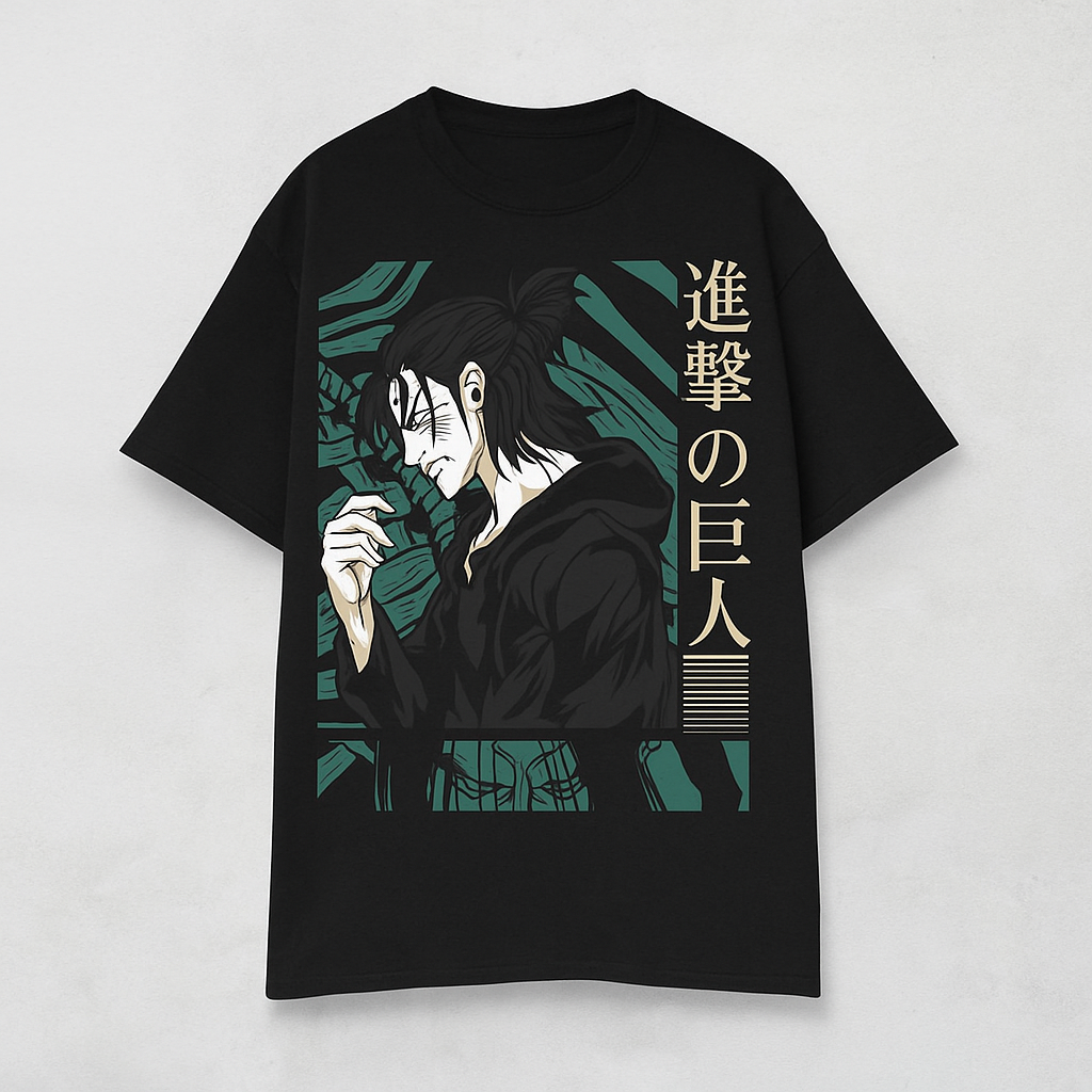 VastraThread Anime Graphic Print Oversized T-Shirt for Men – White | Cotton Half Sleeve Tee